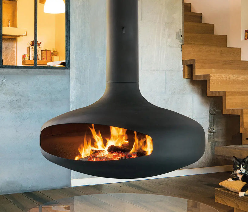 Mordena Fires wall suspended American Design Style Wood Heating Stove Fireplace